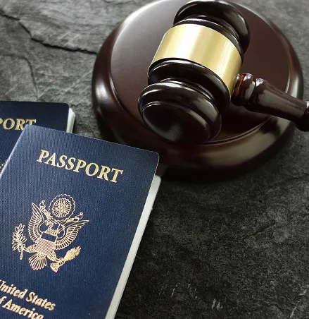 Passport and Gavel